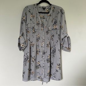 Torrid Floral Georgette Hi-Lo Tie Back Button-down Tunic Blouse 2X